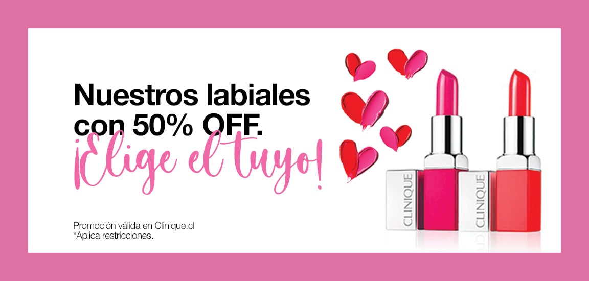 Nuestros labiales con 50% de descuento